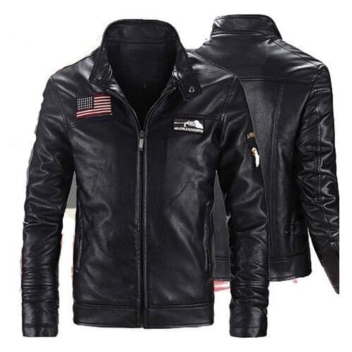 Autumn Winter Men Leather Coat Fashion Slim Stand Collar Short Locomotive PU Fur Clothing Leather Jacket Man Tops OUTERWEAR