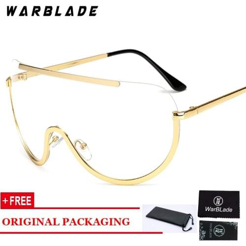 Men Women Big Glasses Frame Fashion Oversized Rimless Optical Eyeglasses For Ladies Female Clear Lens Eye Glasses WarBLade