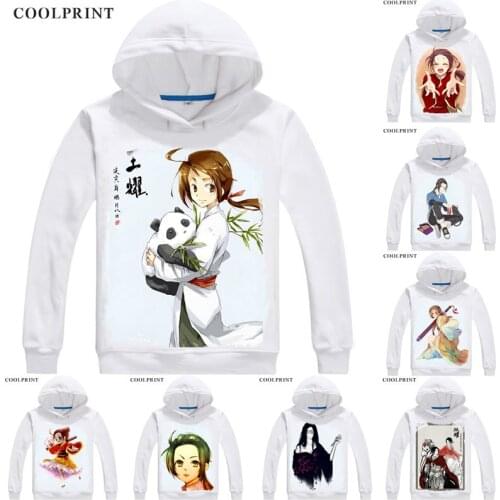 Coolprint China Asian Allied Forces Mens Hoodies Axis Powers Hetalia Men Sweatshirt Streetwear Anime Hoodie Printed Long Hooded