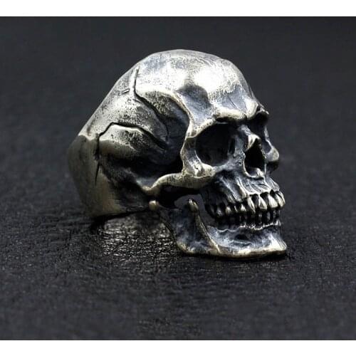 Gothic Skull Ring For Men Retro Stainless Steel Biker Rings Fashion Goth Accessories Men Gift Wholesale Size 8-13