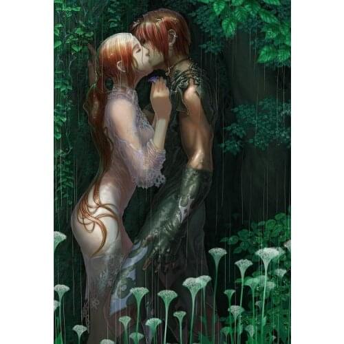 JMINE Div 5D Kiss Love couple Forest Full Diamond Painting cross stitch kits art High Quality Cartoon 3D paint by diamonds