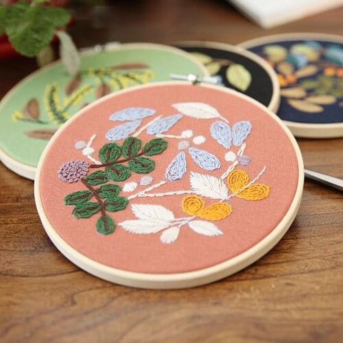 Plant Flower Leaf Pattern Beginner Painting Embroidery Kit Needlework Cross Stitch Set Student Creative Handwork Crafts Material