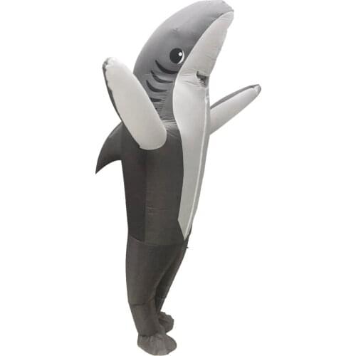 Inflatable Costumes Big Gray Shark Halloween Cosplay Costume for Adult Woman Man Fancy Dress Up Role Play Disfraz