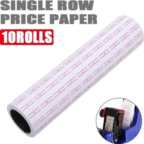 4000pcs 21*12mm White Pricing Stickers 10 Rolls Self Adhesive Price Tags Grocery Labels with Dual Red Line Office Mark