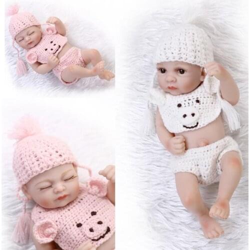 27CM Mini reborn cheap dolls full body silicone newborn babies kids toys girls gift