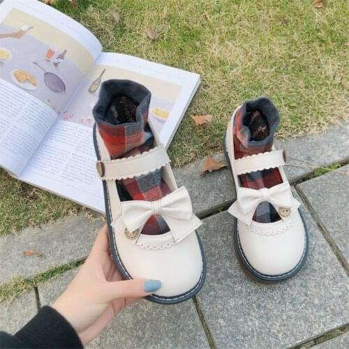 Japanese Retro New Sweet School Cute Girl Lace Bow Cosplay Jk Uniform Shoes Anime Gothic Black Punk College Student Lolita Shoes