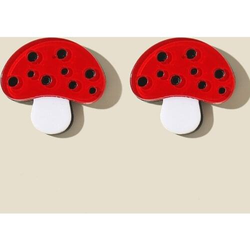 New Fashion Big Mushroom Stud Earrings For Women Girls Resin Big Earrings Brinco Party Jewelry Gifts