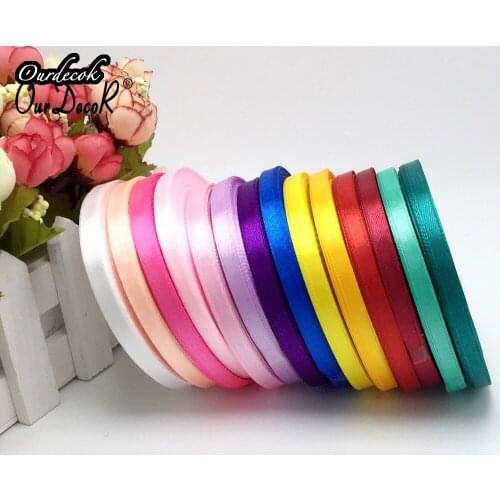 13 Colors Solid Color 1 roll 25 yard 1/4"(6mm) single face satin ribbon,25yards/roll option Color gift packing Wedding decor