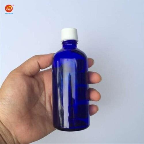 Wholesale 100ml Glass Large Liquid Bottles with White Cap Sealing up Packing Liquid Bottles Essential Oil Jars 12pcs/lot