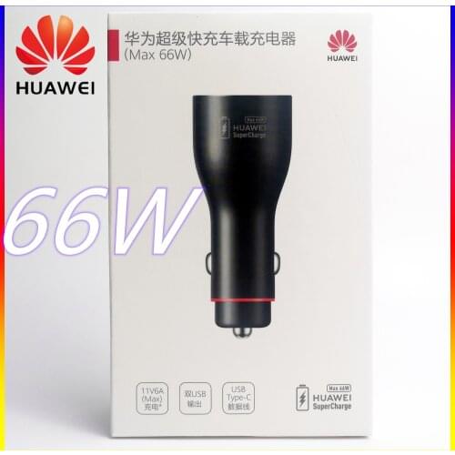 Original Huawei SuperCharge 66W Car Charger Dual Usb Fast Car Charge For Mate 40 Pro Lite 30 20 P40 P30 P20