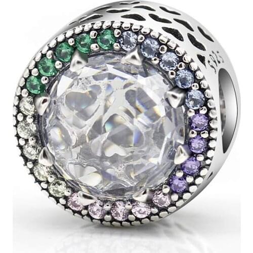 925 Sterling Silver Sparkling Rainbow Charm Fit Pandora Original Bracelet Bright Rainbow Star Charm Fashion Jewelry