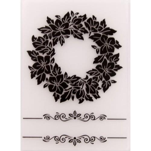 1Pcs 12.6x17.8cm Plastic Wreath Template Stencils Embossing Folders for DIY Scrapbooking Photo Album Wedding Paper Cards Making