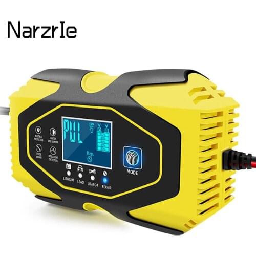 Full Automatic Car Battery Charger 12V 6A Smart Fast Charge AGM Deep Cycle GEL Lead-Acid Charger Pulse Repair LCD Display