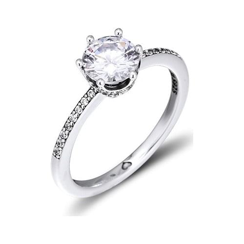 Clear CZ Sparkling Crown Rings 925 Sterling Silver Rings Jewelry Crystal Rings for Women Paved Stones Girl Ring Jewelry 2019 New