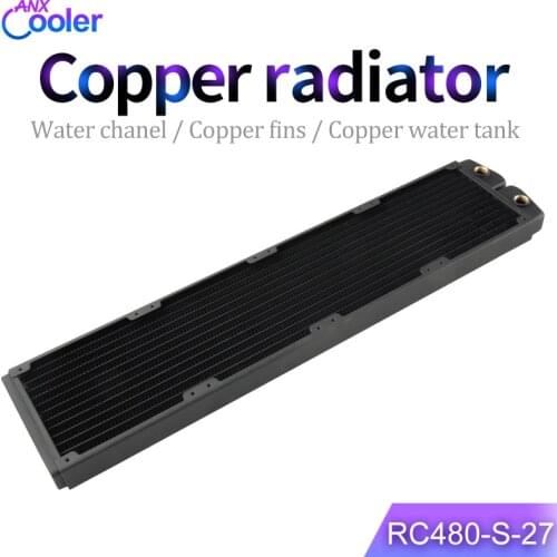 RC480-S-27 copper heat radiator black color 480 mm water cooling radiator for CPU GPU water cooling system