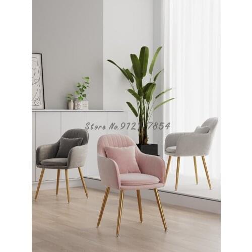 Light luxury chair home bedroom desk ins makeup stool backrest simple modern net red dressing nordic dining chair