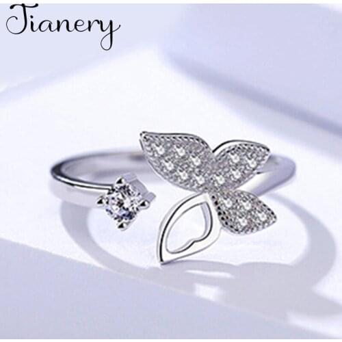 Luxury Brand Crystal Butterfly Rings For Women Wedding Statement Jewelry Valentines Gifts Lover Finger Ring 2021