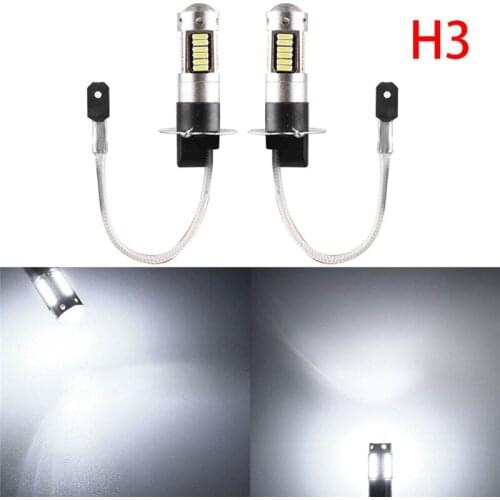 Low Consumption High Bright Long Lifespan 1200LM LED White One Pair H3 4014 High Power Auto Car Fog DRL Light Lamp Bulb#263287