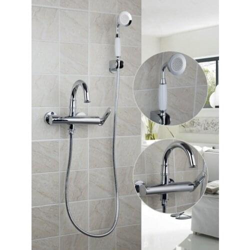 Single Handle Bathtub Wall Mounted Ceramics Chrome 97099 White Hand Shower Bathroom Basin Sink Brass Torneira Tap Mixer Faucet
