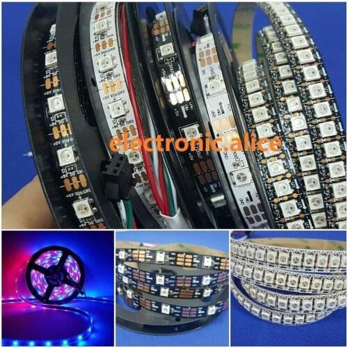 WS2812B 5050 RGB LED Strip 1M 5M 150 300Leds 144LED Individual Addressable DC5V IP20 non-waterproof New