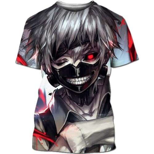 Tokyo Ghoul Hot Sale Ken Kaneki 3D Printed Japanese Anime New Fashion Mens T-Shirt Casual Printed Top Shirt Cosplay Clothes