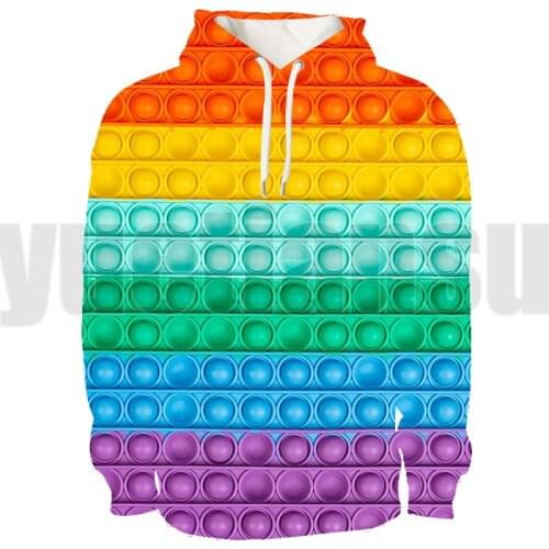 New 3D Hot Game POP It Hoodie Unisex Sweatshirt Long Sleeve Boys/Girls Tracksuit Harajuku Streetwear Pullovers Oversized Clothes