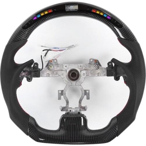 Carbon Fiber Perforated Nappa LED Car Steering Wheel Fit for Infiniti G37 2009 2010 2011 2012 2013