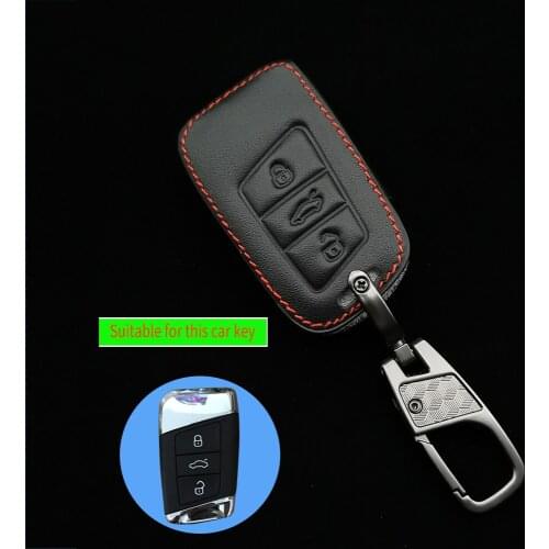 High-Quality Leather Key Case Cover For Volkswagen Tiguan Golf Mk7 Seat Ibiza Leon Skoda Octavia Altea Aztec Smart Remote Box