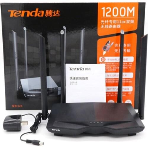 Tenda Wifi Router AC6 Dual-Band 2.4GHz 5GHz 1167Mbps Wi-Fi Repeater 128MB DDR3 1GHz CPU with 4 Antennas Network Extender