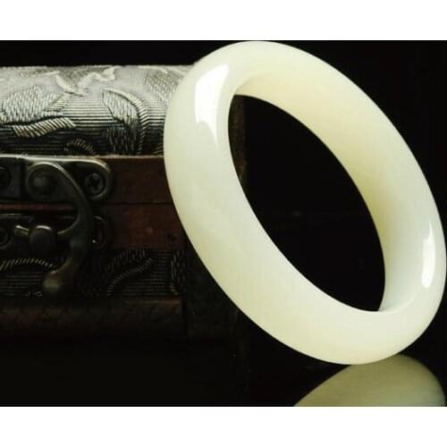 Hetian jade bracelet womens Childrens ブレスレット Natural A Grade Topaz and Sheep Fat Jade Kunlun White Jade bracelet luxe