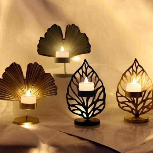 Noidc Golden Iron Art Candlestick Gold Base Candle Ornament Creative Holder Dinner Romantic Desktop Wedding Decoration For G9T3