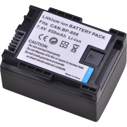 1Pc 850mAh Rechargeable Battery for Canon BP-808 BP808 FS200 FS21 FS22 FS100 FS10 FS11 HF200 HF20 HFS100 HFS10 Camera Batteries