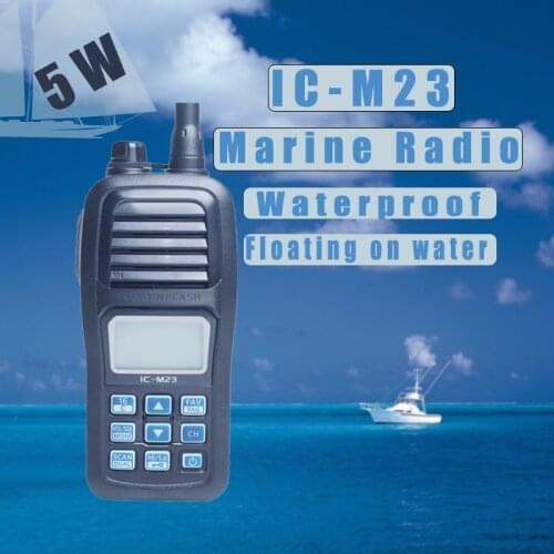 2021 ICOM IC-M23 Walkie Talkie Shipboard 5W Floating Float'n Flash Marine VHF CB Two Way Radio Handset IPX7 Waterproof Anti-Wet