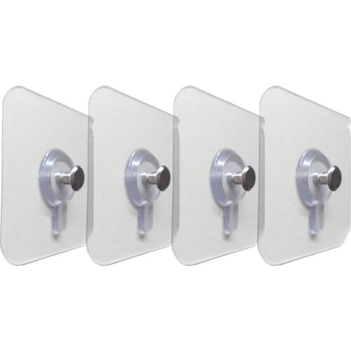 4pcs/Set Punch-Free Wall Picture Hanging Hook Self Adhesive Wall Hanging Sucker Screw Invisible Picture Nail