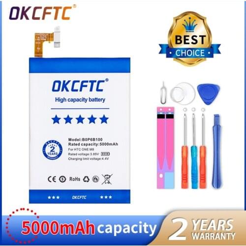 OKCFTC 5000mAh B0P6B100 BOP6B100 Battery for HTC ONE M8 one 2 M8T M8X M8D E8 M8SW M8ST M8SD