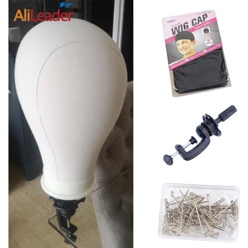 Alileader Quality Wig Canvas Block Head Professional Wig Styling Head Canvas Block Mannequin Head For Wig Making Display