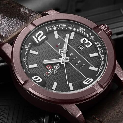 NAVIFORCE Men‘s Watches Top Luxury Brand Fashion Sport Watch Men Waterproof Quartz Clock Male Army Military Leather Wrist Watch
