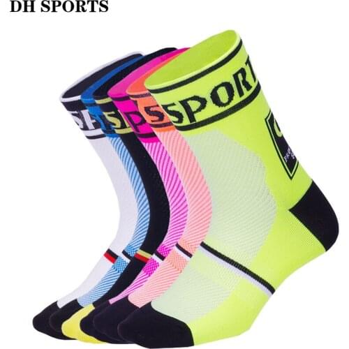 DH SPORTS New Professional Cycling Sport Compression Socks Top Quality Racing Riding Brand Sock Outdoor Mountain Road Bike Socks