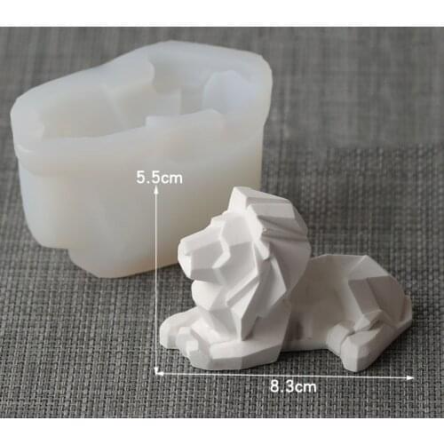 Geometric Lion Candle Mold Silicone Mold for Candle Making DIY Handmade Christmas Gifts Christmas Home Decoration