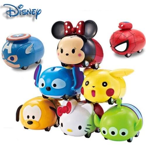 1/64 Cars disney Cartoon Style Toy cars interactive toys for kids Mini car Games child Mickey Spiderman look inertial body