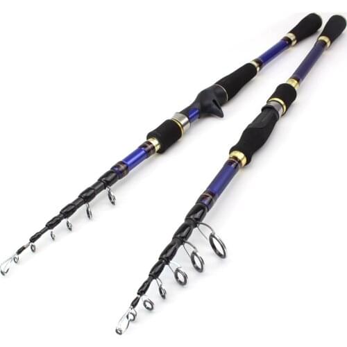 1.8m 2.1m 2.4m 2.7m carbon rotary cast rod telescopic bait fishing rod 7-28g bait weight portable travel fishing rod