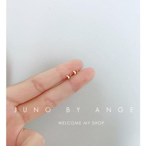 Small Butterfly Stud Earrings For Women New Trendy Simple Invisible Ear Ring Personality Student Party Female Jewelry Wholesale