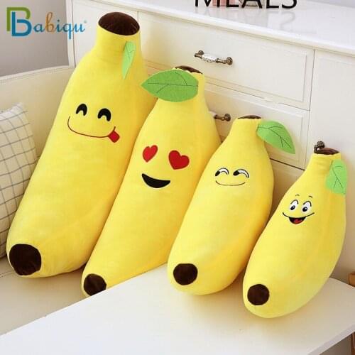 Kawaii Fruits Yellow Banana Plush Stuffed Toys Soft Banana Pillow Cushion for Home Bed Decor Funny Baby Kids Birthday Gifts
