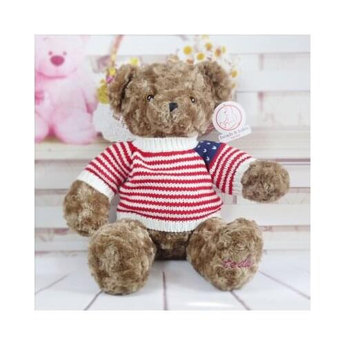 Stuffed animal lovely teddy bear 60cm sweater bear plush toy soft doll dark brown colour w2344