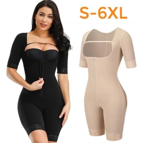 Slimming Sheath Belly women Short Sleeve Full Body Shaper Underbust Bodysuit Shapewear Waist Trainer Tummy Control Thigh Trimmer