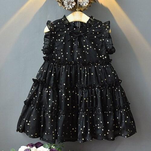 Girls Dress 2021 New Summer Girl Kids Party Starry Sequins Outfit Birthday Gown Girls Princess Dresses Children Clothing 3 7Y