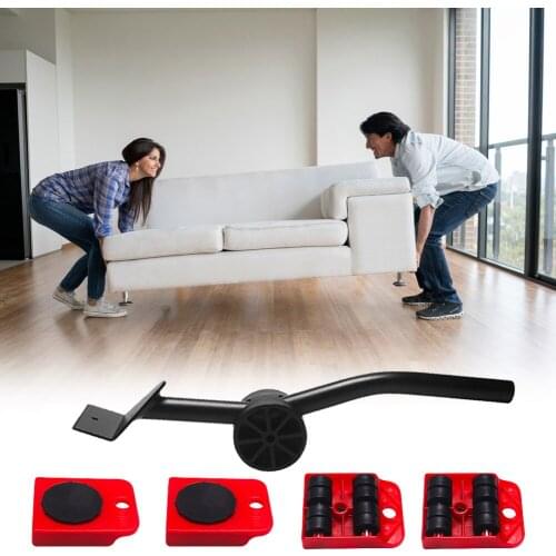 Portable Professional Furniture Transport Lifter Labor-saving Heavy Stuffs Moving Bar Mover Device Handling Tool Set#38