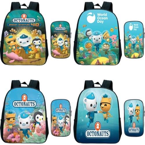 2Pcs/set The Octonauts Backpack Mochila Kids Cartoon Kindergarten Backpacks for Girls Boys Anime School Bags Children Bookbag