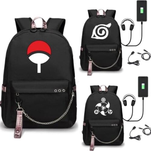 Anime Backpack Akatsuki Girls School Bags Mochilas Mujer Women School Backpack USB College Laptop Bags