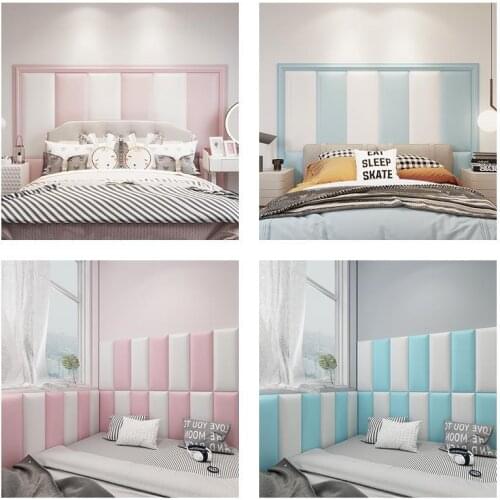 Self Adhesive Headboard Bed Decor Wall Stickers Front Panels Kids Bedroom Tatami Anti-collision Soft Bag Decor Beds Heads